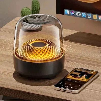 Enceinte Bluetooth sans fil lumière jaune prèstéléphone Lumineuse