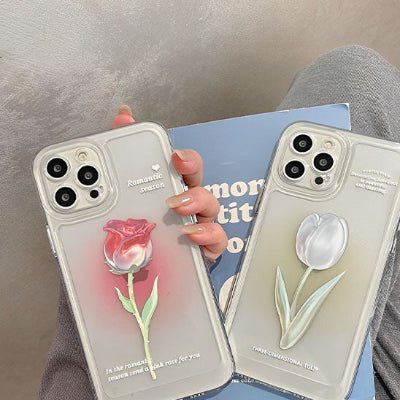 coque Iphone 13 duo tulipe et rose Tulirose