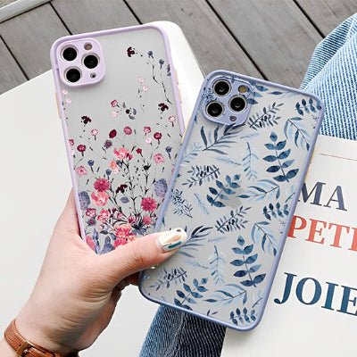 coque Iphone 13 pro duo rose mauve Fleuron