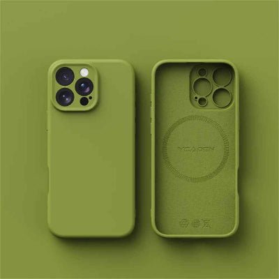 coque iphone 13 mini couleur vert SILICOLOR