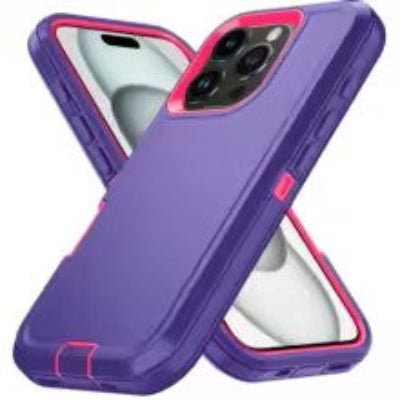 coque iphone 15 violet plus bord rouge Sécurit