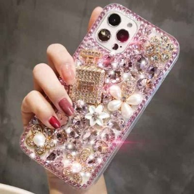 coque iphone avec bord rose brillants rose Luxy