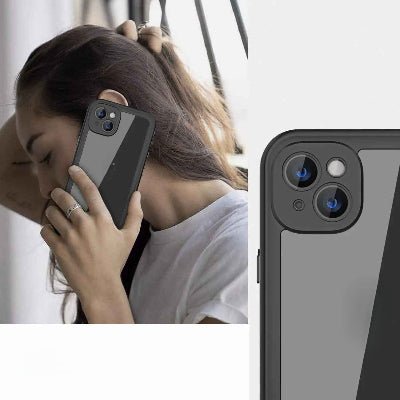 coque transparente fille avec téléphone oreille Etancheau