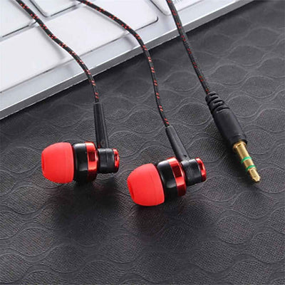 écouteurs intra auriculaires couleur rouge Lonfil