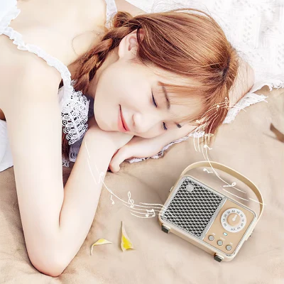 haut parleur connection bluetooth VintageBTSpeaker-ocre