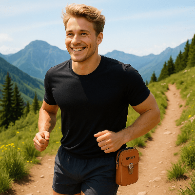 pochette pour téléphone jeune jogueur courre avec la pochette Ceinture