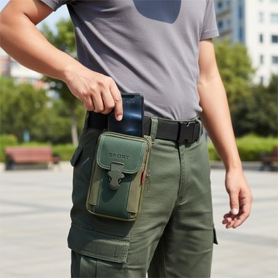 pochette pour téléphone vue attache et prise du smartphone Ceinture