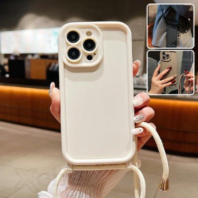 pochette téléphone bandoulière beige vue proche Avecmoi