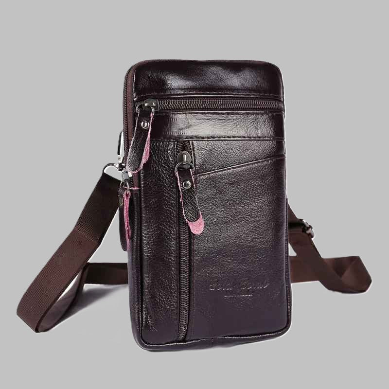 pochette telephone cuir en couleur noire Cuirhom