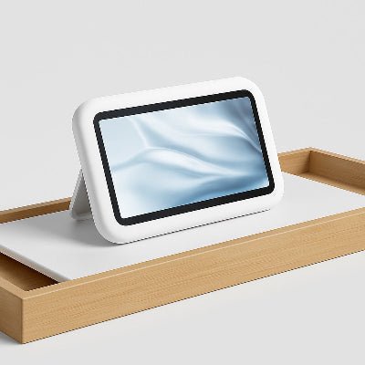 support de telephone pose sur une tablette dans bain Douchy