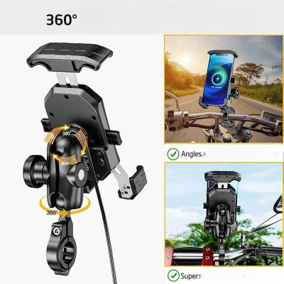support téléphone moto angle trois vues Intégralcharge