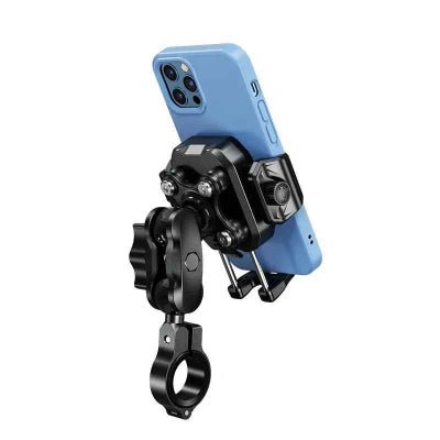 support téléphone moto un ensemble appareil bleu