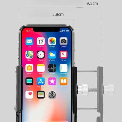 support telephone velo messures pour smartphone fond gris Lerobuste