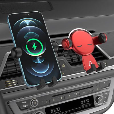 support telephone voiture en place rouge