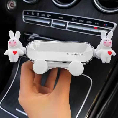 support telephone voiture lapin coeur rouge