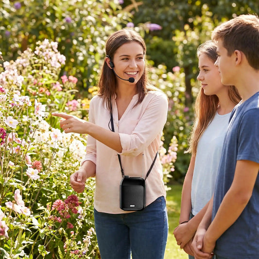 Amplificateur jeune fille explique les plantes Amplivocal