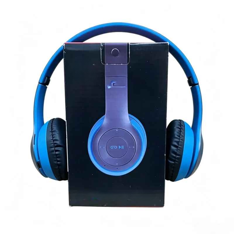 Casque sans fil Bluetooth présenté ici en bleu Pliablebluetooth