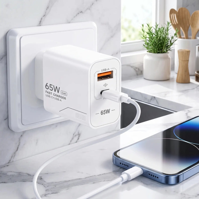 Chargeur USBC vue dans la cuisine Adapdeuport
