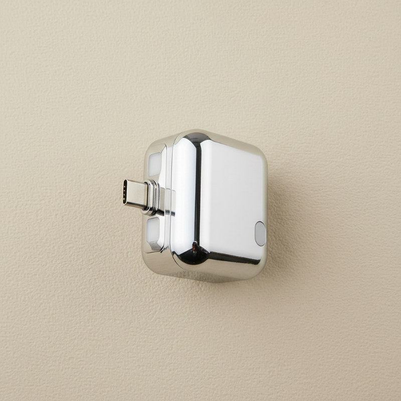 Chargeur de téléphone couleur argent securitycharg