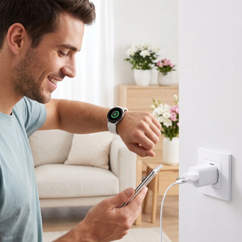 Chargeur pour téléphone homme heureux charge rapide Samcharge