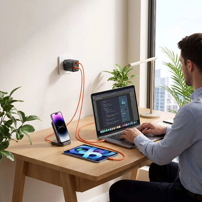 Chargeur téléphone homme charge son téléphone et travaille en même temps -Huiports
