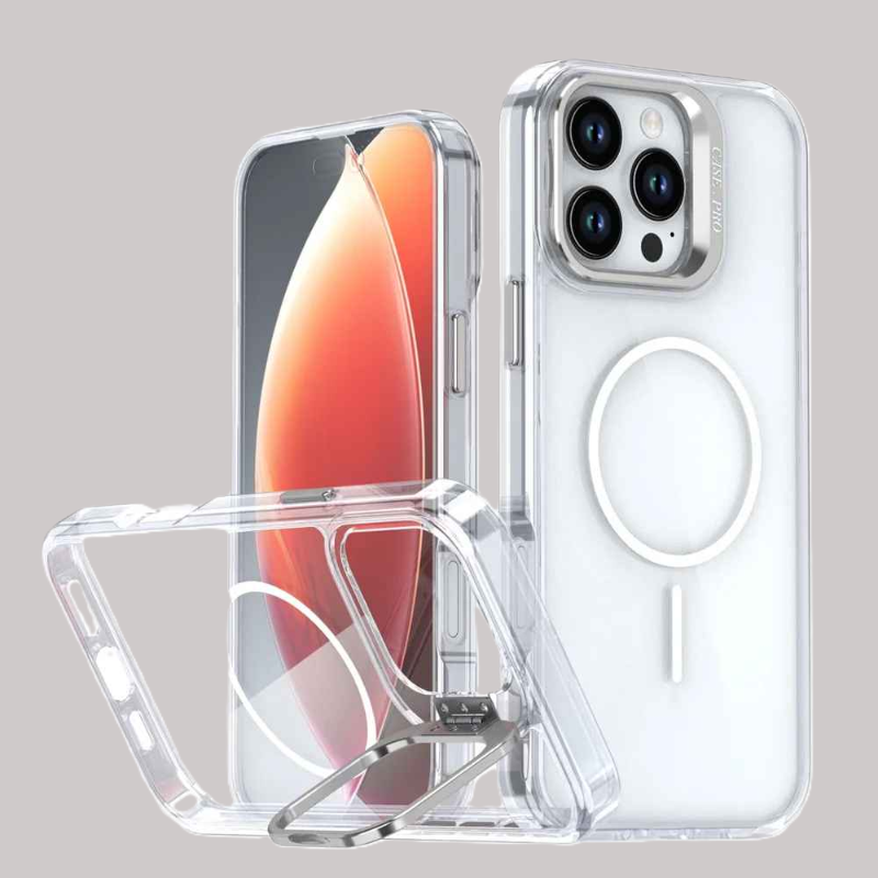 Coque IPhone 13 transparente de couleur argent Magacryl