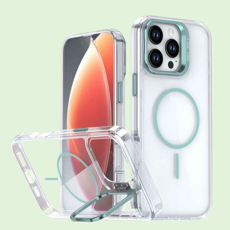 Coque IPhone 13 transparente de couleur vert Magacryl