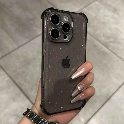 Coque iphone 13 transparente noir clair Transpailletee