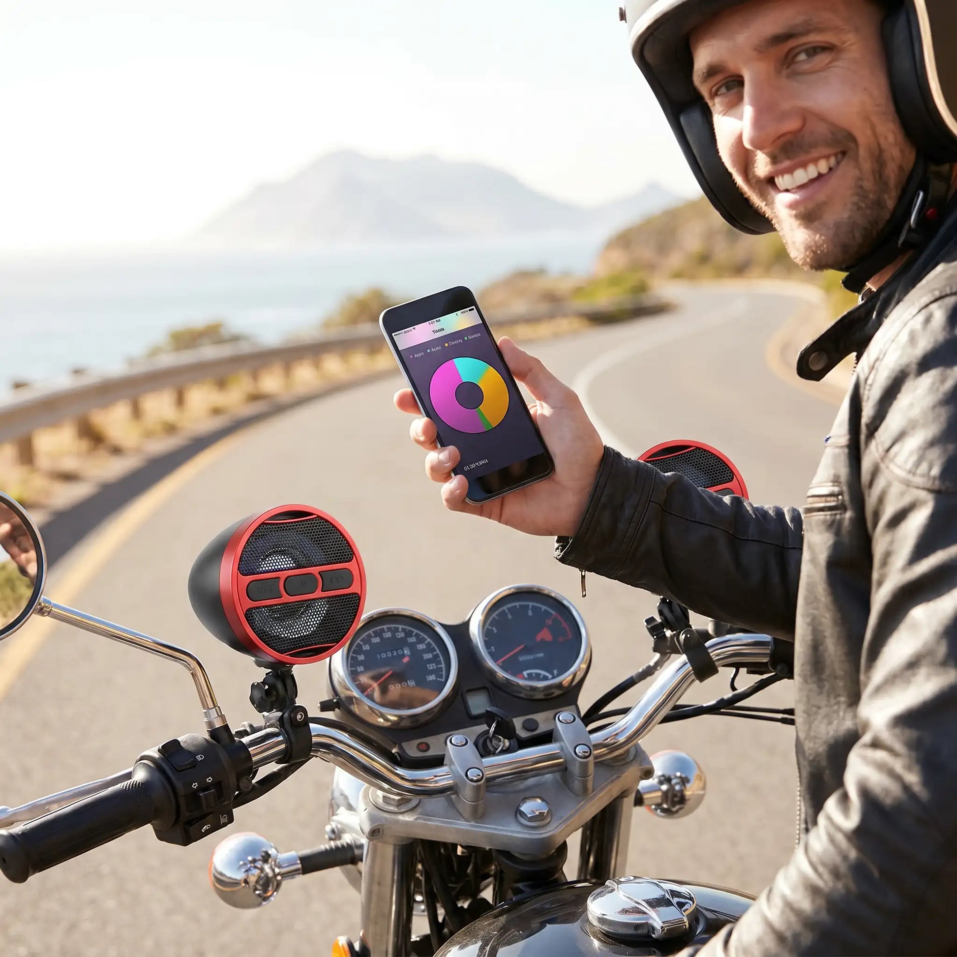 Enceinte sans fil Bluetooth motard et téléphone Vélomotoson