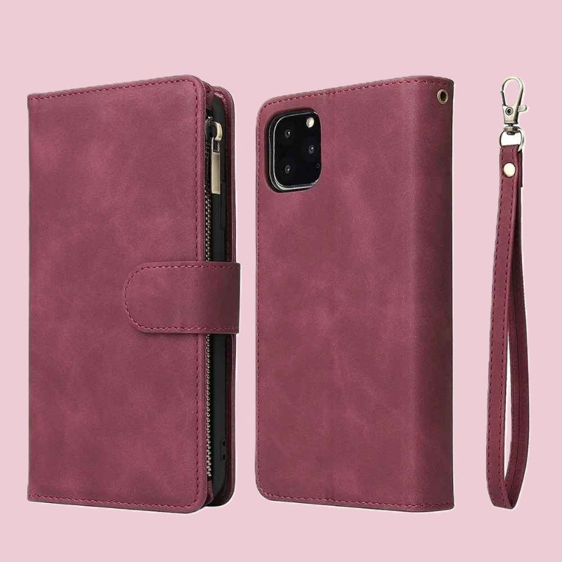 Etui telephone rouge vin Fermeclair