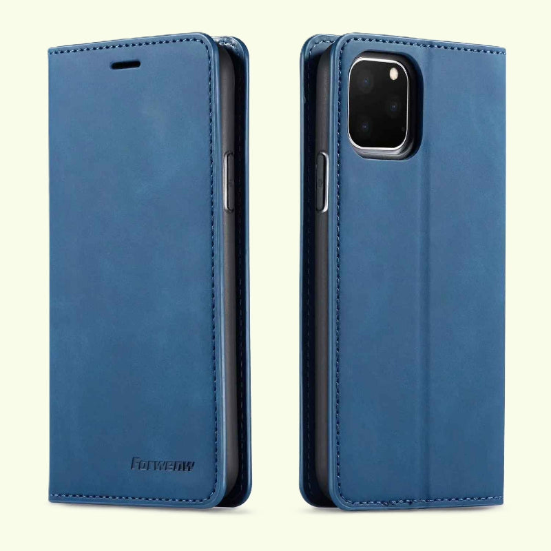 Etuis telephone bleu dos et face Rabacuir