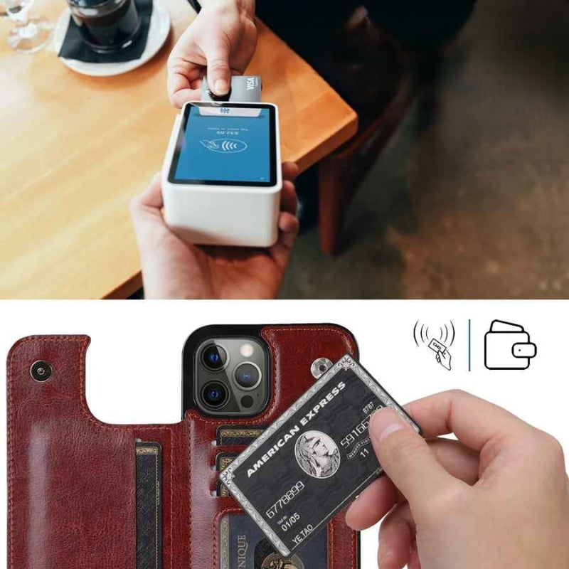 Etuis telephone peut contenir cartes banque et billets Doublattach