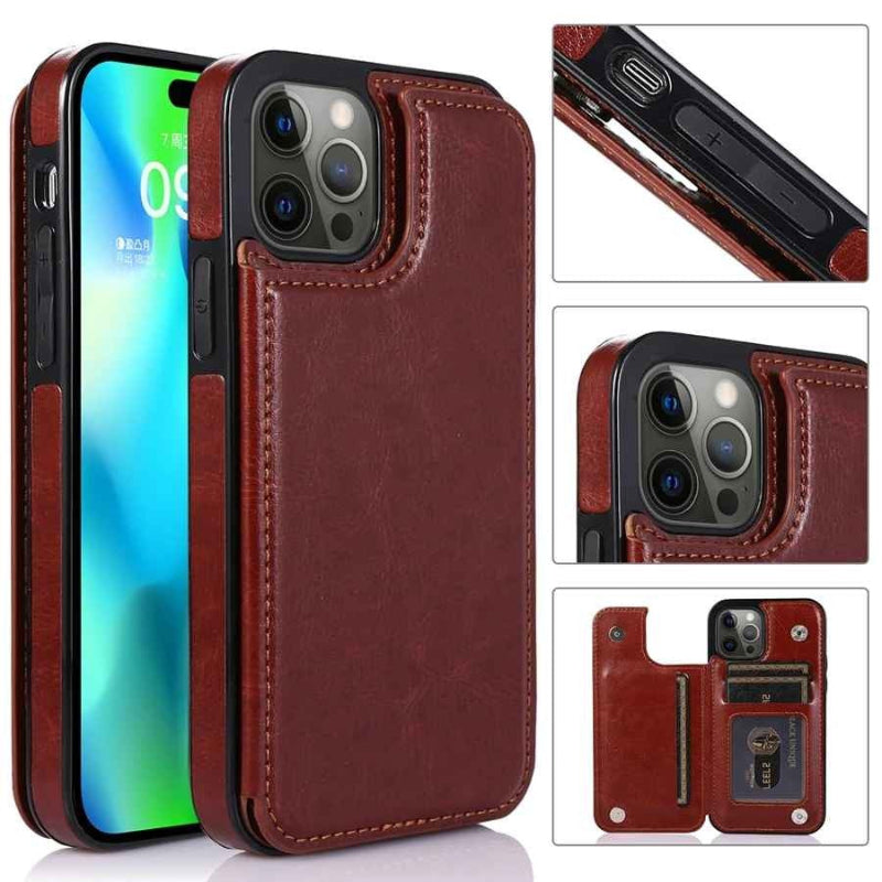 Etuis telephone quatre vues du brun Doublattach