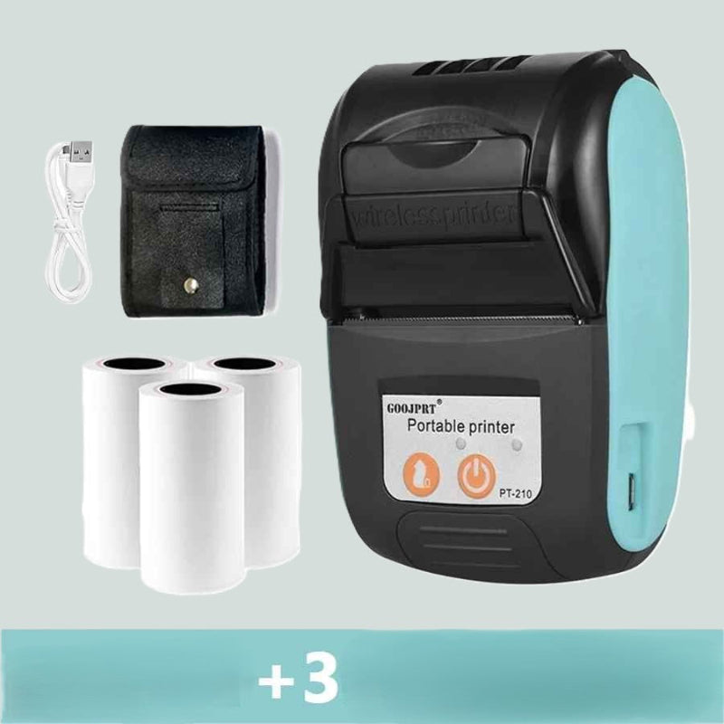 Imprimante bluetooth vert et trois rouleaux Facturprint
