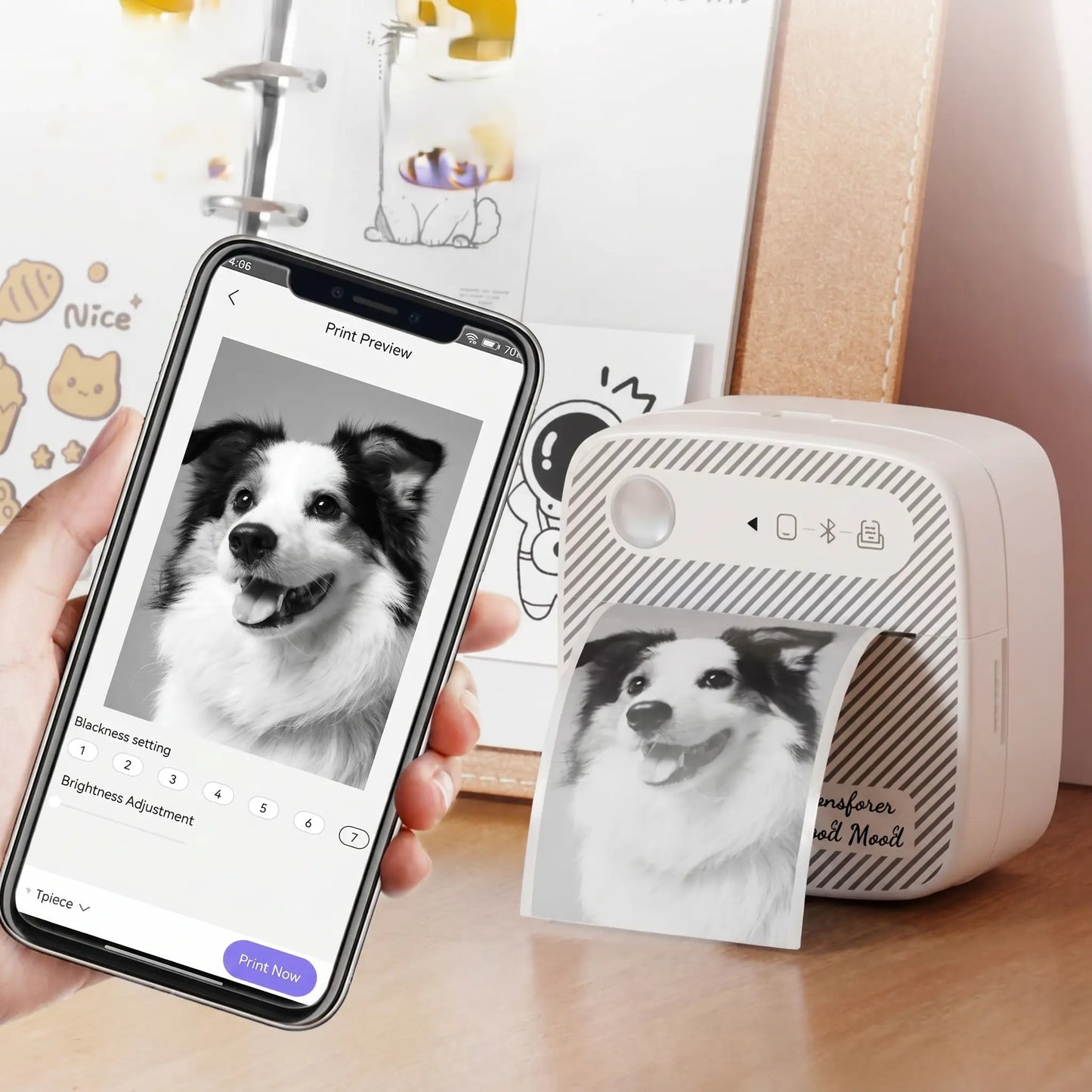 Imprimante thermique image chien en-double Minitermi