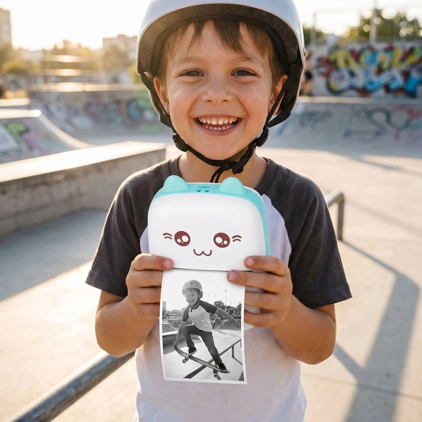 Imprimante thermique jeune enfant heureux de se voir en photo directement Directimprim
