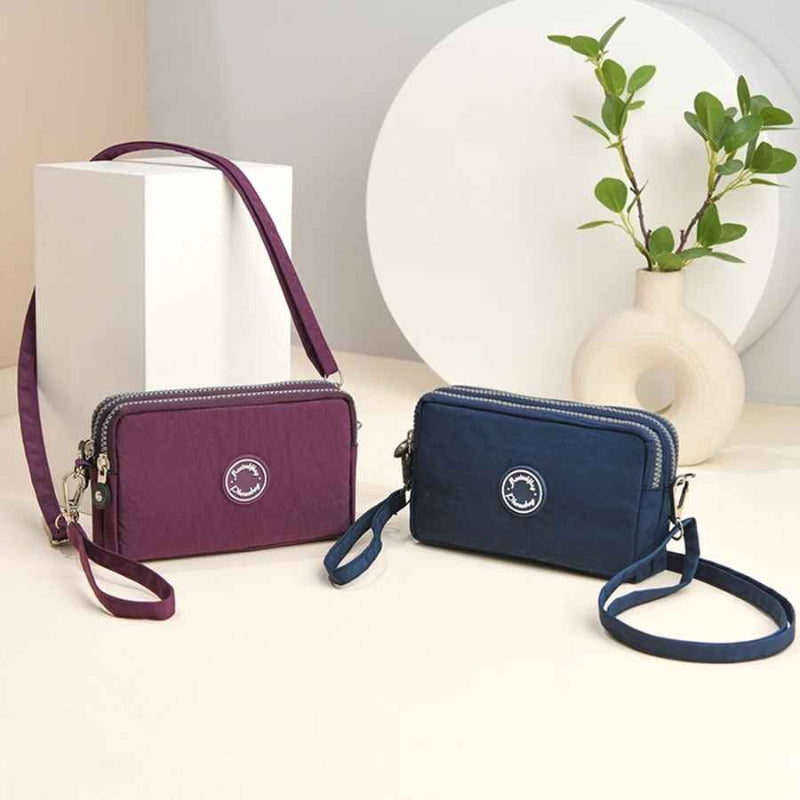 Pochette telephone bordeaux et bleu Portaucou