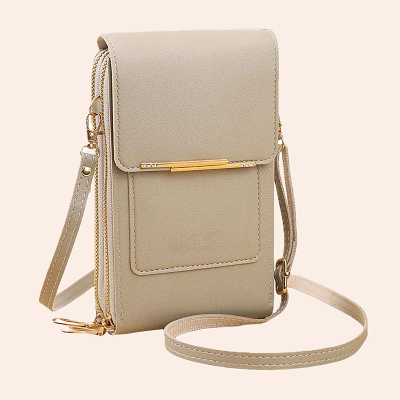 Pochette telephone couleur beige Telvisible