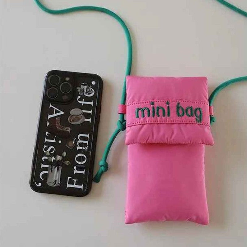 Pochette telephone mini bag rose Minbag
