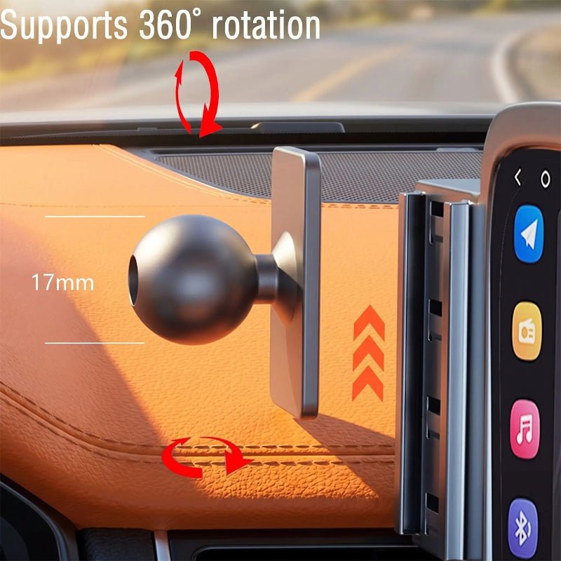 Support téléphone voiture vue boule soutient du support décor orange Clipaudi