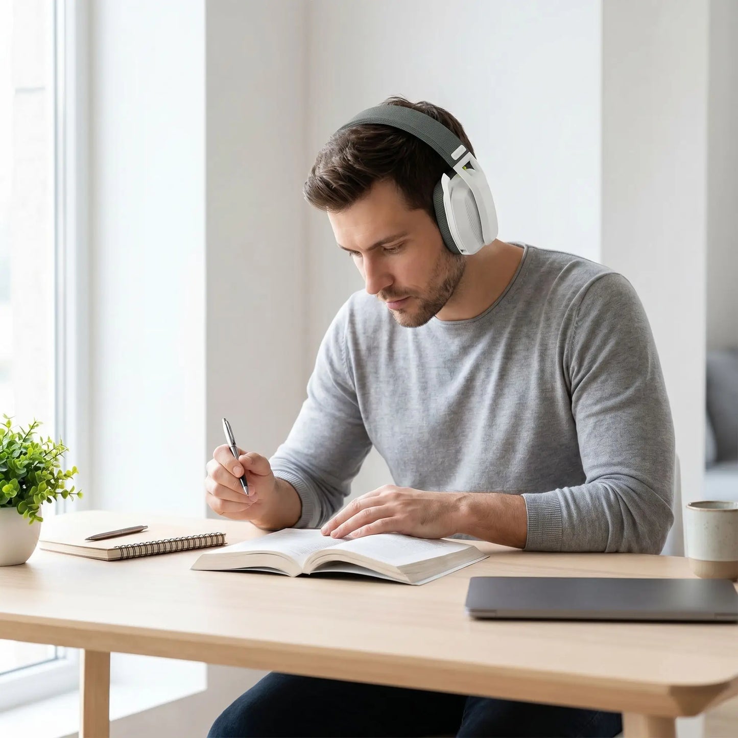 casque sans fil bluetooth homme au travail Microcask