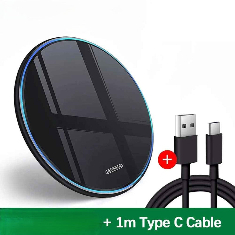 chargeur sans fil pour téléphone en noir plus câble Parinduction