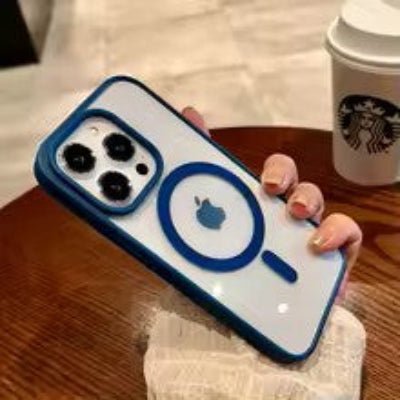coque iphone 13 bord bleu Transcharge