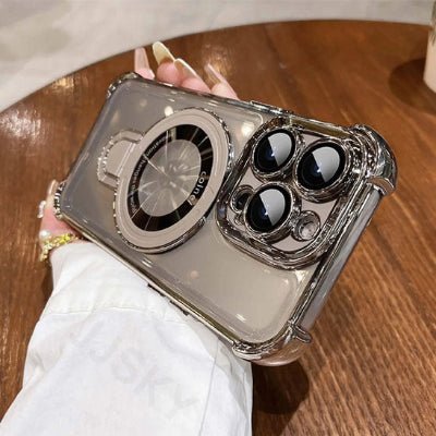 coque iphone 13 transparente prise en main argentée superlux