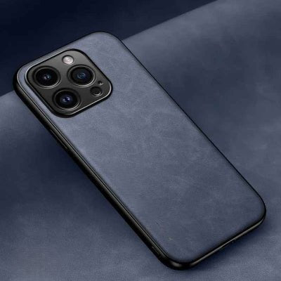 coque iphone 14 Pro version en bleu Velours
