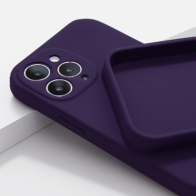 coque iphone 15 Plus couleur nette violet foncé Silivelour