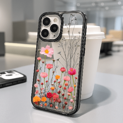 coque iphone 15 Pro belle transparence Fleurséchée