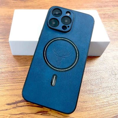 coque iphone 16 cuir artificiel bleu Cerflux