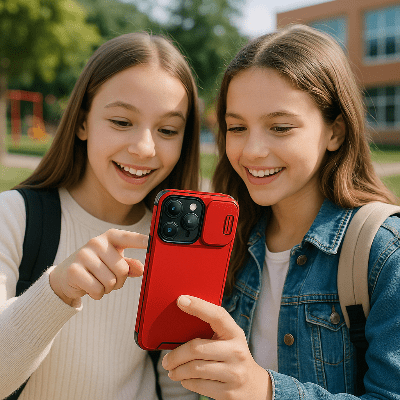 coque iphone 16 deux jeunes filles cour de récréation Camprotect