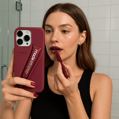 coque iphone 16 maquillage portée de main Rougelèvre